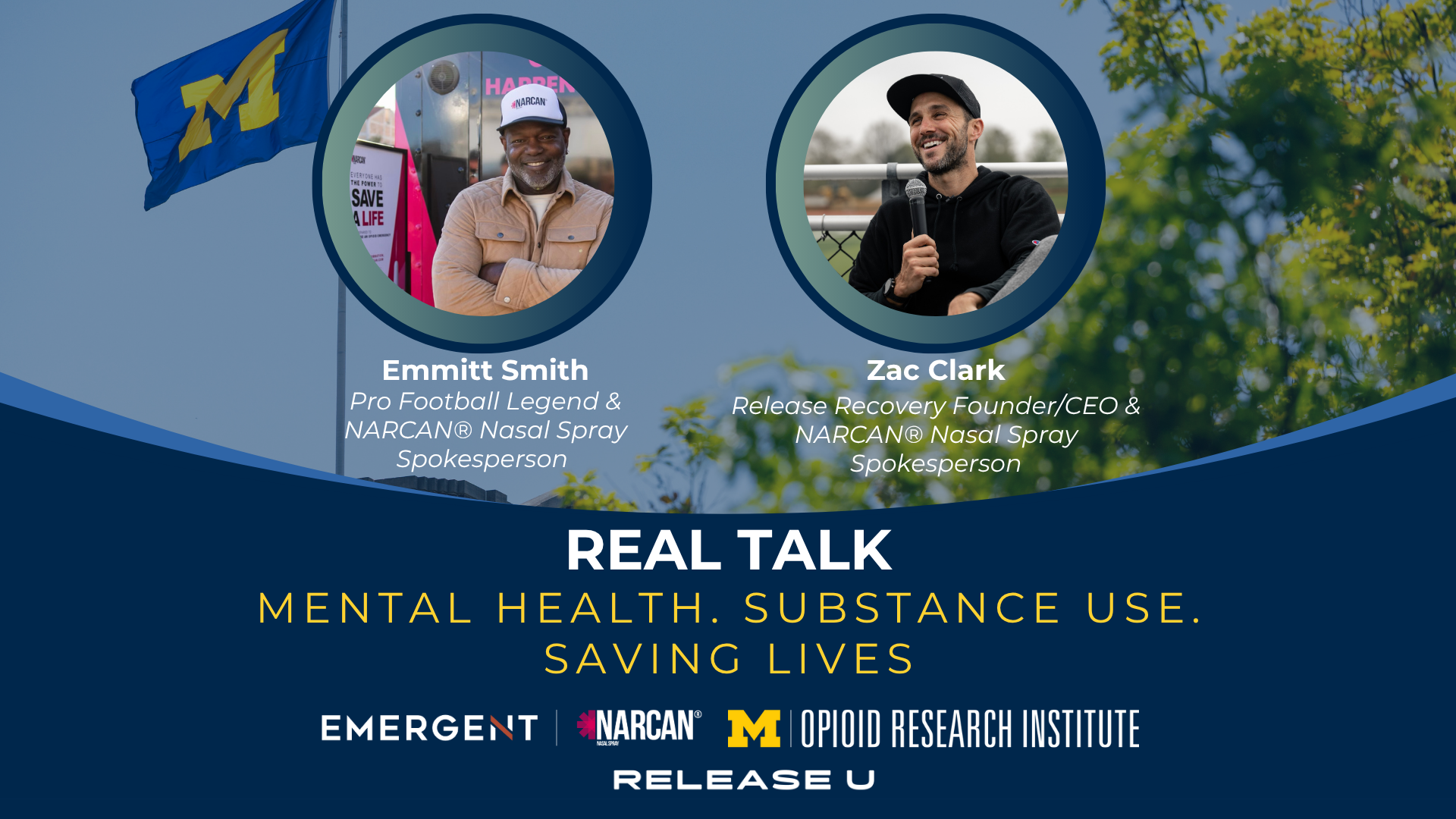 Get ready for a real talk session with pro football legend Emmitt Smith and Release Recovery Founder Zac Clark. They're taking the stage for a candid conversation about the pressing issues students face today: from mental health challenges and stress to potential opioid risks, and how we can better show up for each other.
